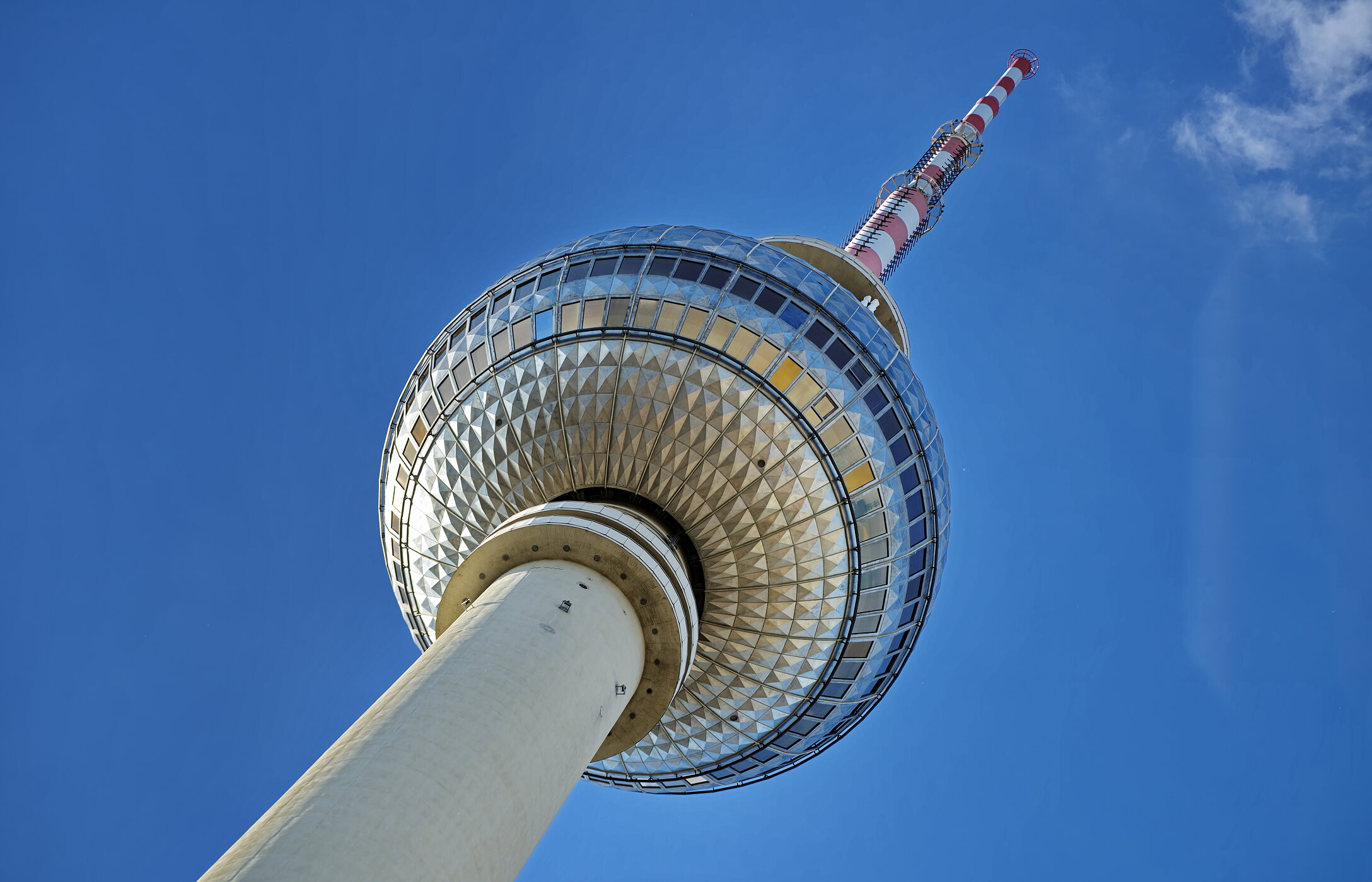 Urban landscape of the Television Tower located in Alexanderplatz, Berlin, a symbol of the German capital