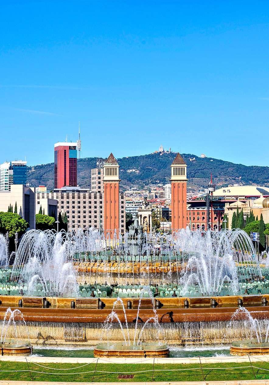 The Magic Fountain of Barcelona dazzles with its illuminated water jets and light choreographies
