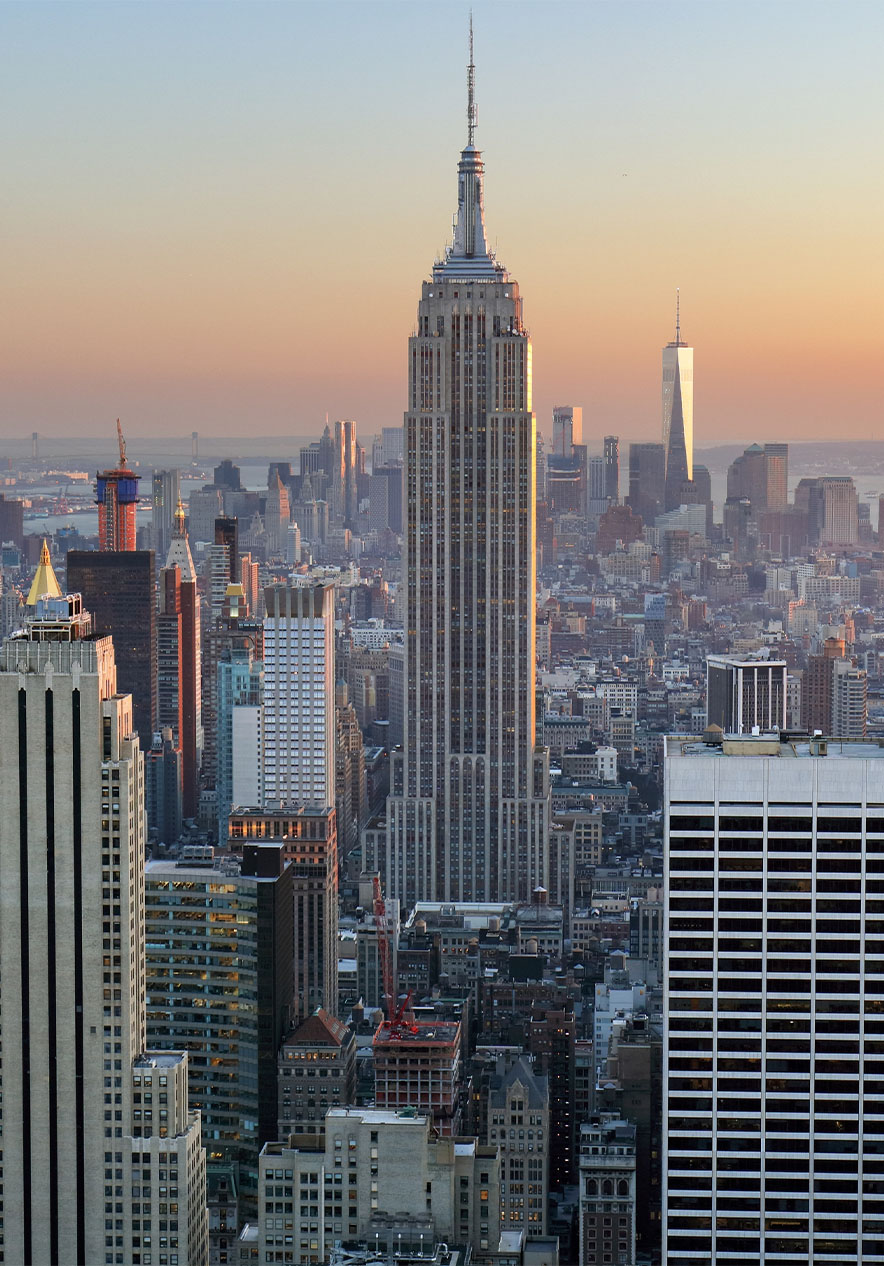 Panoramic view of the Empire State Building and New York City