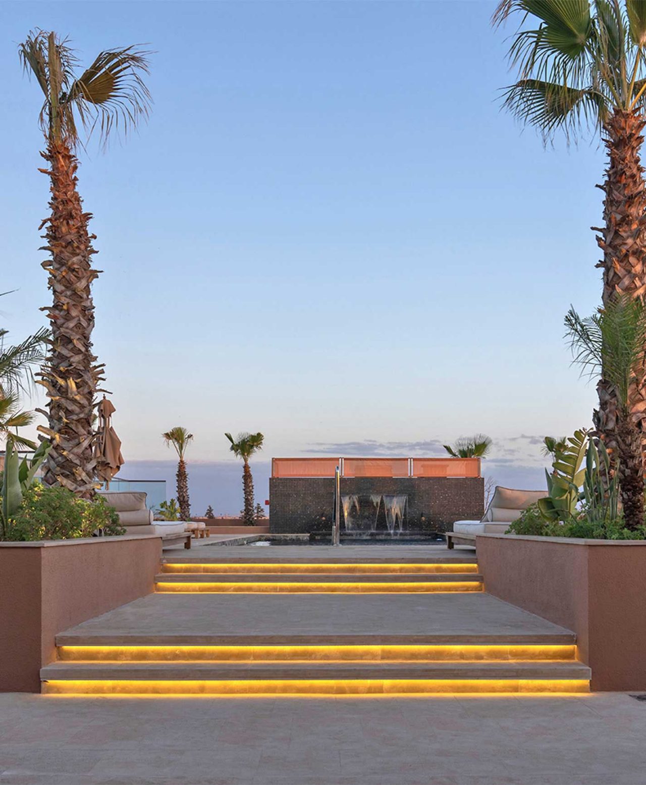 Outdoor pool on the rooftop of Pestana CR7 Marrakech, a hotel in Morocco from the Pestana CR7 Lifestyle Hotels brand